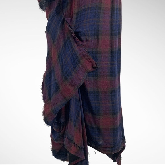 McQ Alexander McQueen Plaid Asymmetric Dress with Raw Hem - Picture 11 of 13